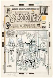 Stan Goldberg and Henry Scarpelli Swing With Scooter #34 Cover Original Art (DC, 1971)....