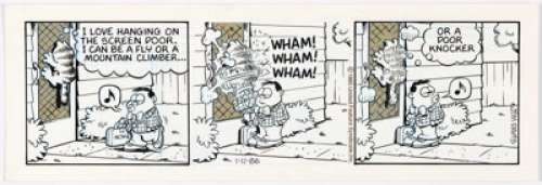 Jim Davis Garfield Daily Comic Strip Original Art dated 1-11-86 (PAWS/Universal Press Syndicate, 1986).... | Heritage