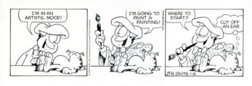 Jim Davis Garfield Daily Comic Strip Original Art dated 1-8-98 (PAWS/Universal Feature Syndicate, 1998). Jon feels - | Heritage