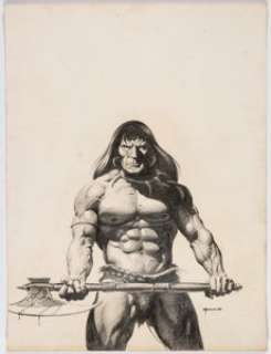 Dan Adkins - Conan Illustration Original Art (c. 1978). Gorgeous drawing of the Cimmerian barbarian by Dan Adkins, - | Heritage