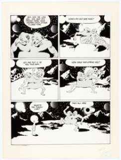 Wally Wood Lunar Tunes (nn) Story Page 26 Original Art and Production Photostat (1981). A late-in-life composition - | Heritage