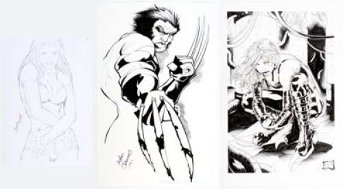 Mariah Benes, Austin Janowski, and others - X-Men Specialty Illustration Original Art Group of 3 (2013). Available -