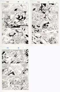 M.C. Wyman and Mike DeCarlo Thor #488 Story Pages 5-7 Original Art (Marvel, 1995)....