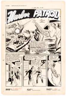 Bob Hebberd Seven Seas Comics #5 Complete 7-Page Story Harbor Patrol Original Art (Universal Phoenix Feature, 1947... (Total: 7 Original Art) | Heritage