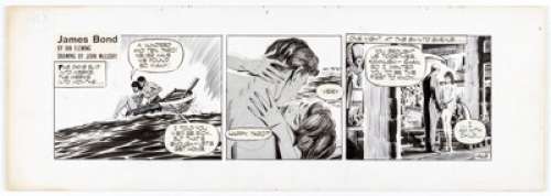 John McLusky James Bond #468 Daily Comic Strip Original Art (London Daily Express, 1960).  A spicy daily by John - | Heritage