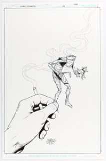 Steve Dillon Six pack and Dog Welder: Hard Travelin’ Heroz #6 Cover Original Art (DC, 2017). Cigarette smoke from - | Heritage