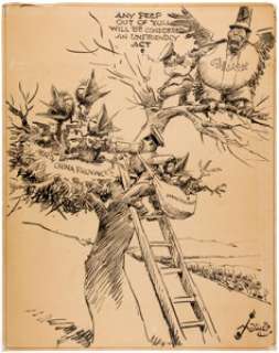 J.N. "Ding" Darling, Willard Mullin, And C.W. Anderson | Large-Scale Editorial Comics Original Art Group of 3 (c. 1930s). | Heritage