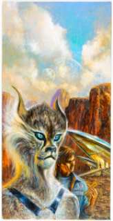 Bob Eggleton - Gods and Androids Paperback Novel Cover Painting Original Art (Baen, 2004).