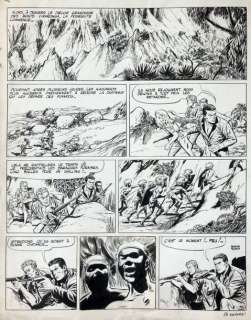 Gérald Forton/Bob Morane. planche originale n°38 de l’album tome 2 "La piste de l’ivoire",... | 68 Art Auction