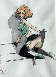 Michetz. Dessin original couleur érotique réalisé pour un ex-libiris du tirage de... | 68 Art Auction