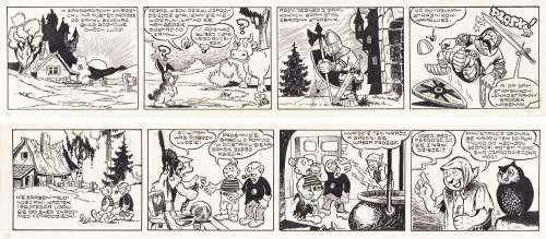 Janusz Christa (1934 - 2008) | Janusz Christa | "Niezwykłe przygody Kajtka-Majtka: Latający Holender", paski nr 38, 39, 1958 | Desa Unicum