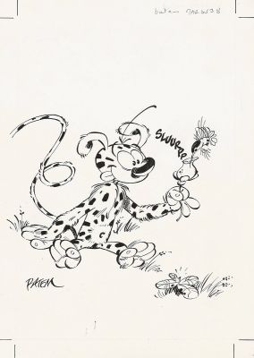 Batem | Lot 467 - Le Marsupilami, illustration à l’encre de Chine… | AZ auction