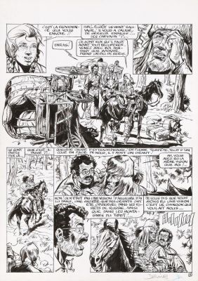 Derib | Buddy Longway, planche n°8 à l’encre de Chine… | AZ auction