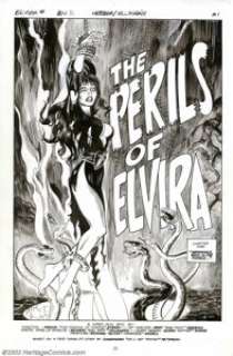 John Heebink and Ricardo Villagran - Original Art for Elvira #32, story page 1 (1990s). The Mistress of the Dark - | Heritage