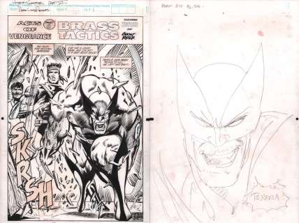 Harry Candelario, Mark Texeira - Marvel Comics Presents #70 P.1 - Wolverine Title Splash - Sketch on Back - Signed - 1991