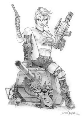 Dave Nestler - "Tank Girl", original pencil sketch from Dave Nestler