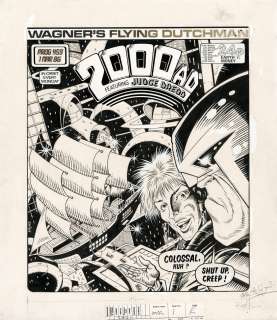 Brett Ewins - Judge Dredd - 2000Ad Prog 459 Cover - Brett Ewins Art