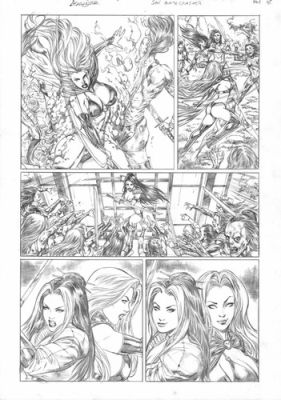 Shi - Gatecrasher (11"x17") Original Art by Leandro - Ed Benes Studio