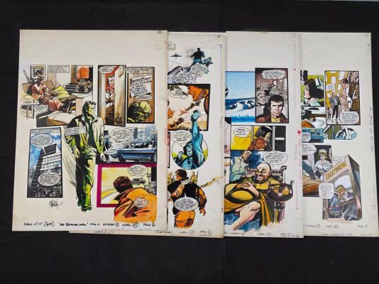 Lot 84 - THE SIX MILLION DOLLAR MAN (LOOK-IN) - 4 pages of original colour comic art, which appeared in | Excalibur Auctions