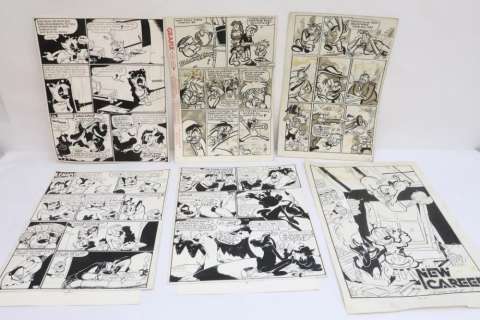 6 original comic strip panels by Milton Knight | misc / divers