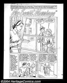 Bob Powell (Attributed) - Original Art Complete Story for First Love #7, "My Secret Marriage" (Harvey, - | Heritage