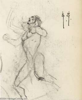 Frank Frazetta - Original Art Sketch, Tarzan Pencil Study (undated). A nifty Tarzan pencil study with alternate - | Heritage