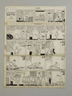 Lank Leonard - Mickey Finn Sunday Comic Strip with Nippie Topper Original Art, dated 1-21-40 (McNaught Syndicate, - | Heritage