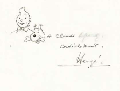 Hergé | On a marché sur la lune B38 Bis agrémenté d’une dédicace Ã  l’encre de chine de Hergé (nom du destina… | Septimus