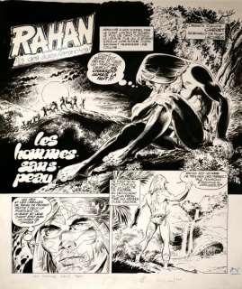 CHERET André  - Rahan  - Planche de titre du récit Les hommes sans peau publié en [...]