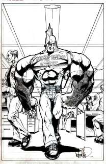 Mike Miller - Savage Dragon Red Horizon #3 Splash (Huge Savage Dragon Walking Through Police Station!) 1997