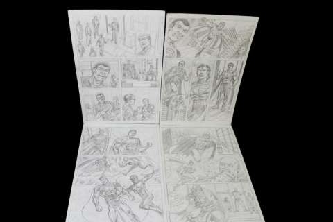 Original comic art drawing Batman 4 Page lot | misc / divers