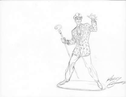 Kerry Gammill | Riddler Dc Merch Art - Pencil Signed | Anthony’s Comic Book Art