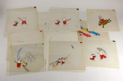 * Important lot de cellulos dans le style de Mordillo | Vermot et Associés