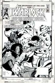 Keith Williams, Pat Olliffe - Warlock And the Infinity Watch #40 Cover (Gamora Battles Maxam As Adam Warlock & Giant Thanos Watch!) 1995