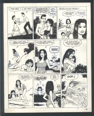 Beto Hernandez | Beto Hernandez - Love & Rockets - Luba + Pipo on the Beach - Romance + Horseplay Issue Love And Rockets Page 87 | Koch Comic Art