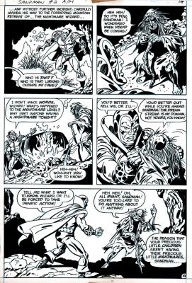 Ernie Chan, Mike Royer | Sandman #2 P 10 (Sandman in Every Panel with the Nightmare Wizard!) 1975 | Romitaman