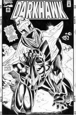 Smith, Todd - Darkhawk #46 Cover, Huge Figure Death Scene | Cool Lines Art