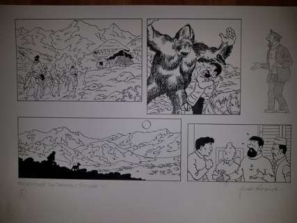 Rodier, Yves - Dessins originaux - Une aventure de Tintin - Le Prisonnier du Dragon Rouge | Catawiki