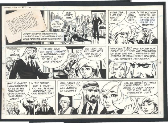 Joe Kubert | Joe Kubert Winnie Winkle Sunday Strip Art - Child Abuse Issue Winnie Winkle Page 1-17-1982 | Koch Comic Art