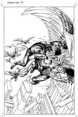 Joe Kubert | Superman: World of New Krypton #8 Cover (Superman in New Costume Battles Hawkman & More Hawkmen!) | Romitaman