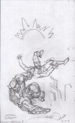 Walt Simonson | Iceman & Beast Pencil Sketch - Signed - 2021 | Anthony’s Comic Book Art