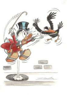 Vendetta, Z. - Original Pastel Painting #8 - Uncle Scrooge and The Crow | Catawiki