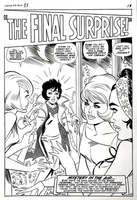 Stan Goldberg George Roussos | Modeling with Millie #51 P 13 Splash (Millie & Her 3 Babe Friends!) Large Art - 1966 | Romitaman