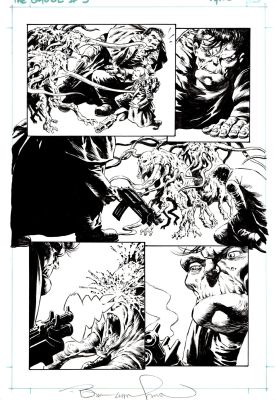 Bernie Wrightson | The Ghoul #3 P 13 (Awesome Battle Pg with the Ghoul in Every Panel Blasting Tentacle Monsters!) | Romitaman