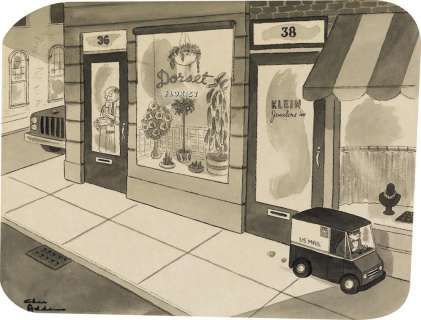 CHARLES ADDAMS. (THE NEW YORKER / CARTOON) "Mini Mail Truck." | Swann Galleries