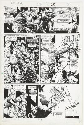 Barry Windsor-Smith | Windsor-Smith, Barry - Daredevil #236 Pg 19, -Daredevil Beaten + Black Widow 1986 | Cool Lines Art