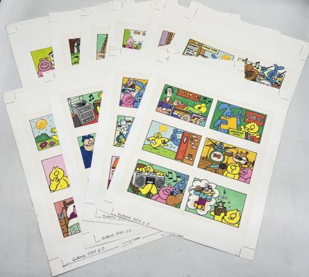 A collection of ten Henrys Cat printing proof original artworks for… | misc / divers