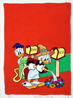 DISNEY (Studios) - Lot 284 - PICSOU MAGAZINE. Picsou jardine devant Donald Duck. Illustration...