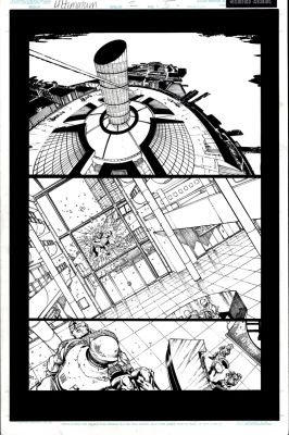 Danny Miki, David Finch | Ultimatum #2 P 5 (Iron Man Flies a Dead Captain American Flown To Shield Headquarters!) 2008 | Romitaman