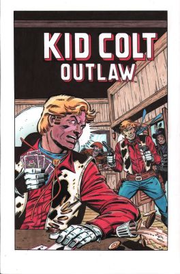 Bob Sharen, Jeff Aclin | Kid Colt Outlaw #225 Color Cover Re-Creation - Signed | Anthony’s Comic Book Art